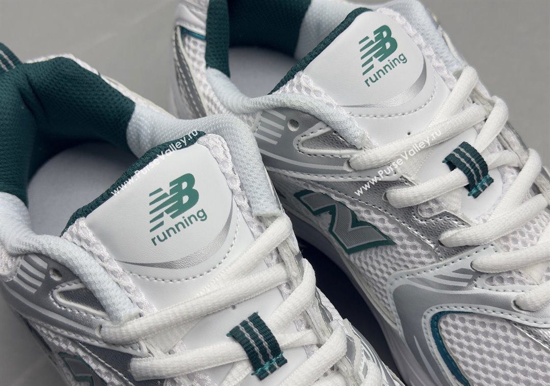 New Balance 530 Sneakers in Mesh and Leather White/Green 2025 0711 (13-250711022)