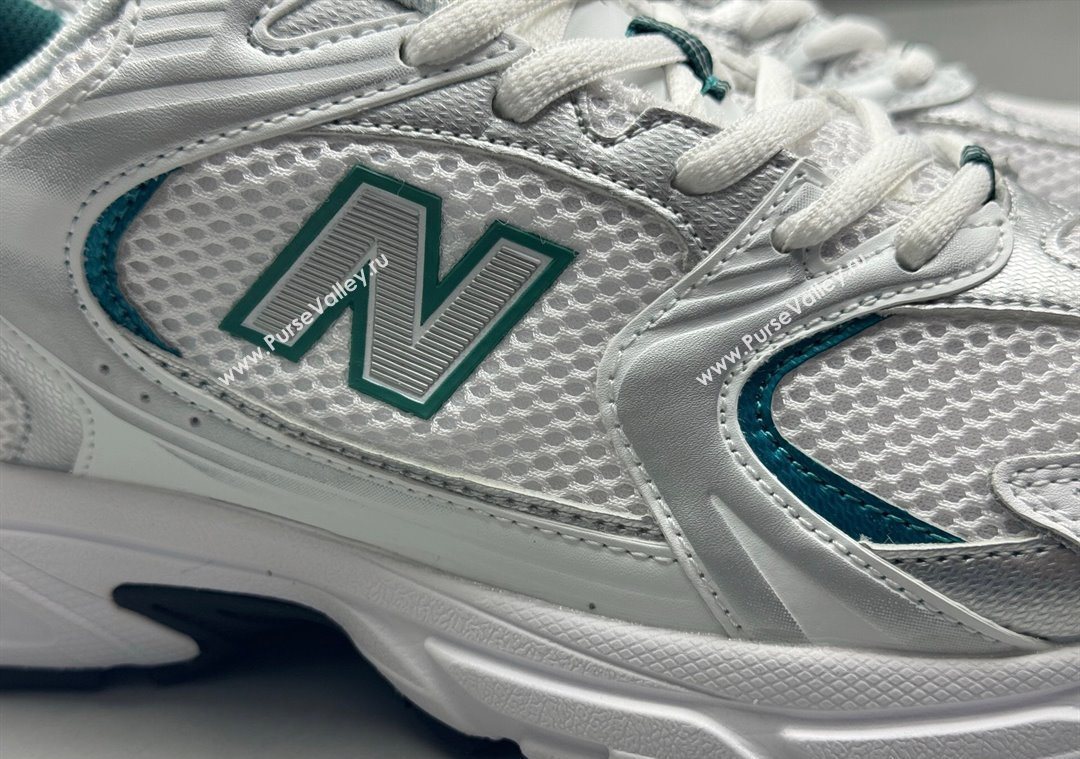 New Balance 530 Sneakers in Mesh and Leather White/Green 2025 0711 (13-250711022)