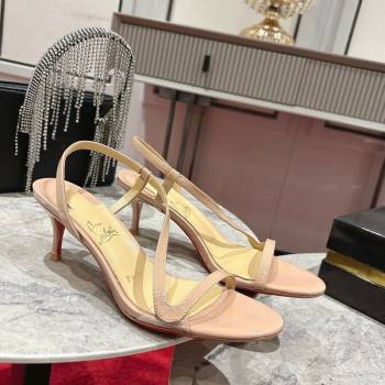 Christian Louboutin Rosalie Heel Sandals 6.5cm in Patent Leather Nude 2025 (MD-250827059)