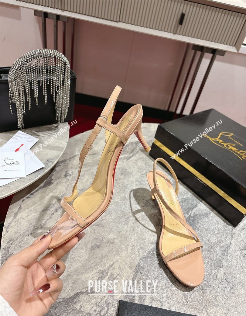 Christian Louboutin Rosalie Heel Sandals 6.5cm in Patent Leather Nude 2025 (MD-250827059)
