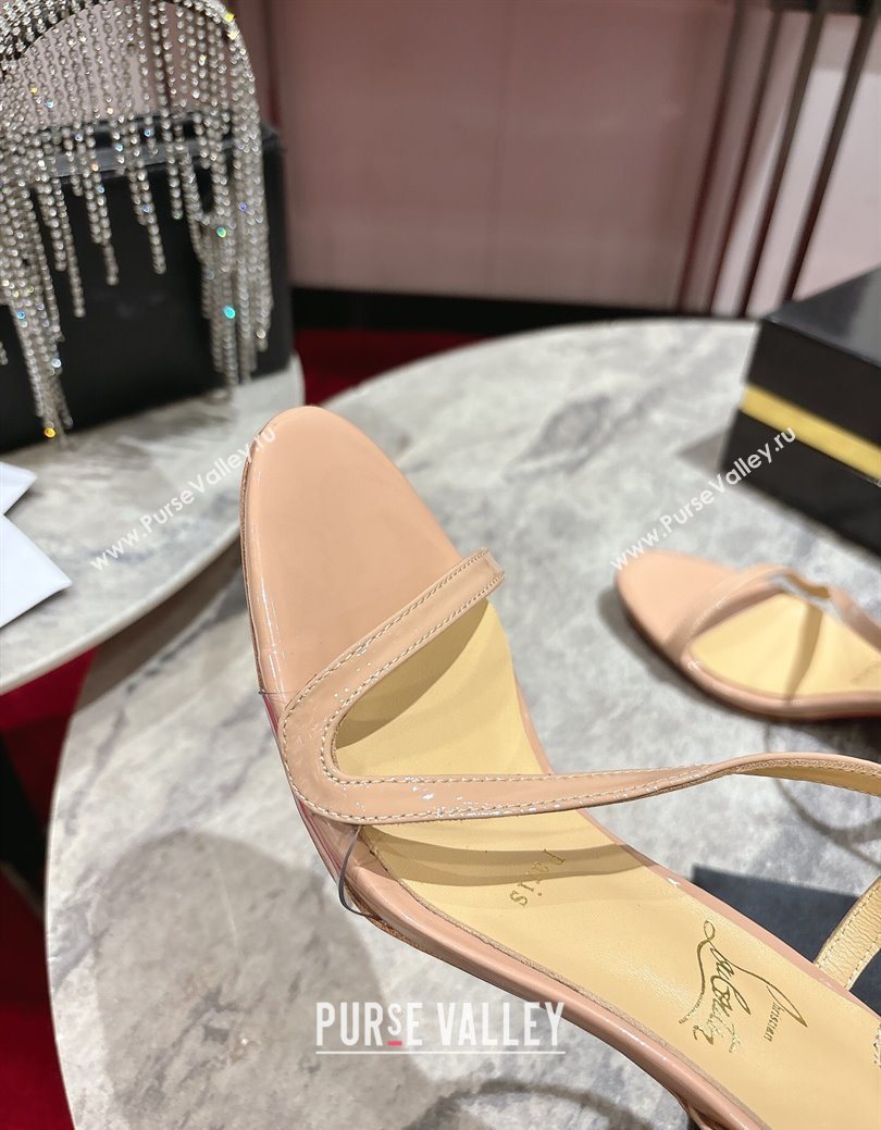 Christian Louboutin Rosalie Heel Sandals 6.5cm in Patent Leather Nude 2025 (MD-250827059)
