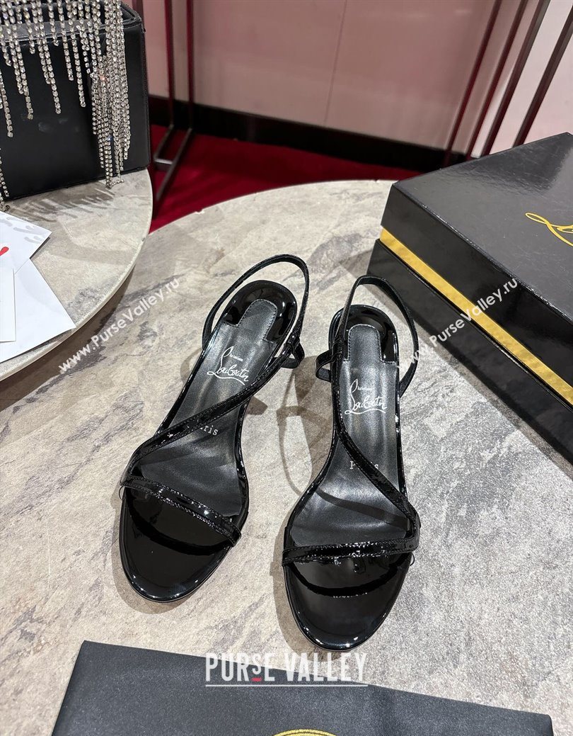 Christian Louboutin Rosalie Heel Sandals 6.5cm in Patent Leather Black 2025 (MD-250827058)