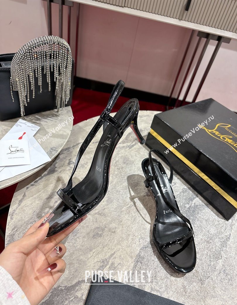Christian Louboutin Rosalie Heel Sandals 6.5cm in Patent Leather Black 2025 (MD-250827058)