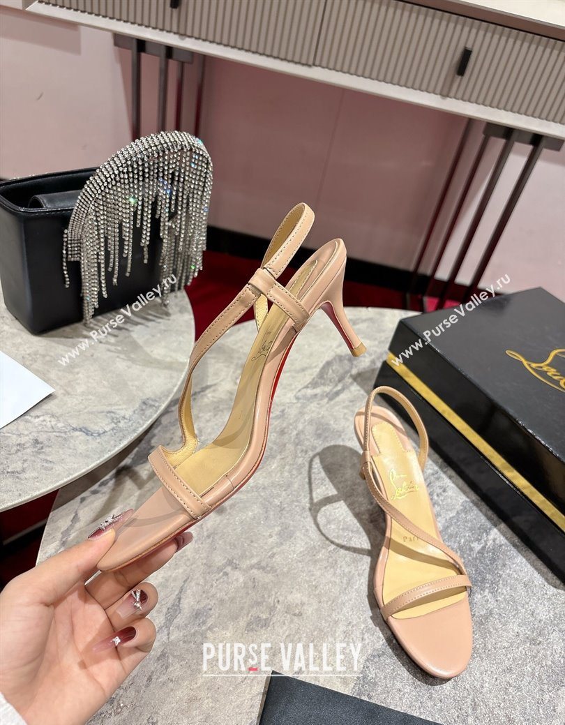 Christian Louboutin Rosalie Heel Sandals 6.5cm in Calf Leather Nude 2025 (MD-250827061)