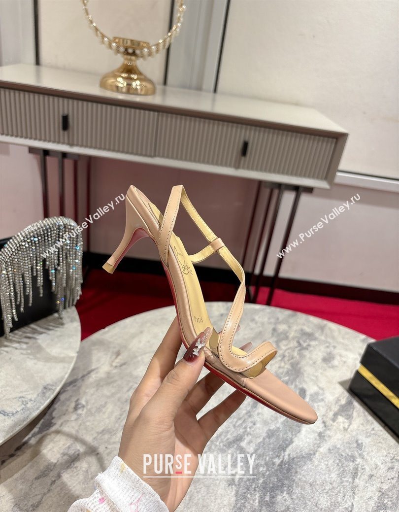 Christian Louboutin Rosalie Heel Sandals 6.5cm in Calf Leather Nude 2025 (MD-250827061)