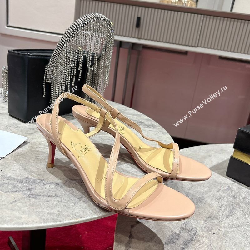 Christian Louboutin Rosalie Heel Sandals 6.5cm in Calf Leather Nude 2025 (MD-250827061)