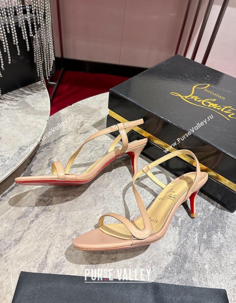 Christian Louboutin Rosalie Heel Sandals 6.5cm in Calf Leather Nude 2025 (MD-250827061)