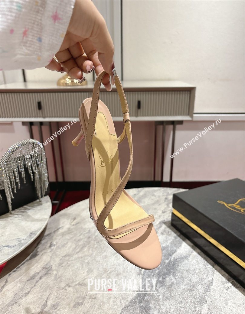Christian Louboutin Rosalie Heel Sandals 6.5cm in Calf Leather Nude 2025 (MD-250827061)