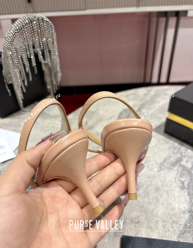 Christian Louboutin Rosalie Heel Sandals 6.5cm in Calf Leather Nude 2025 (MD-250827061)