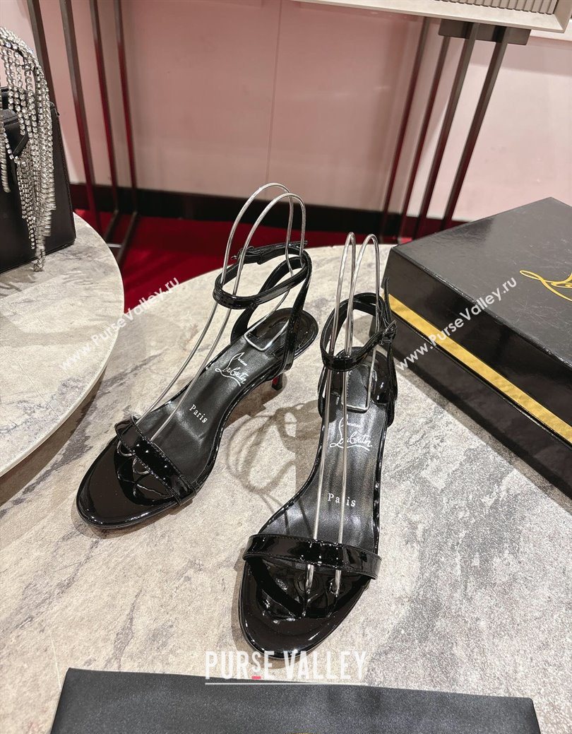 Christian Louboutin Loubigirl Heel Sandals 6.5cm in Patent Leather Black 2025 (MD-250827064)