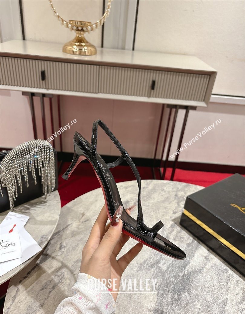 Christian Louboutin Rosalie Heel Sandals 6.5cm in Patent Leather Black 2025 (MD-250827058)