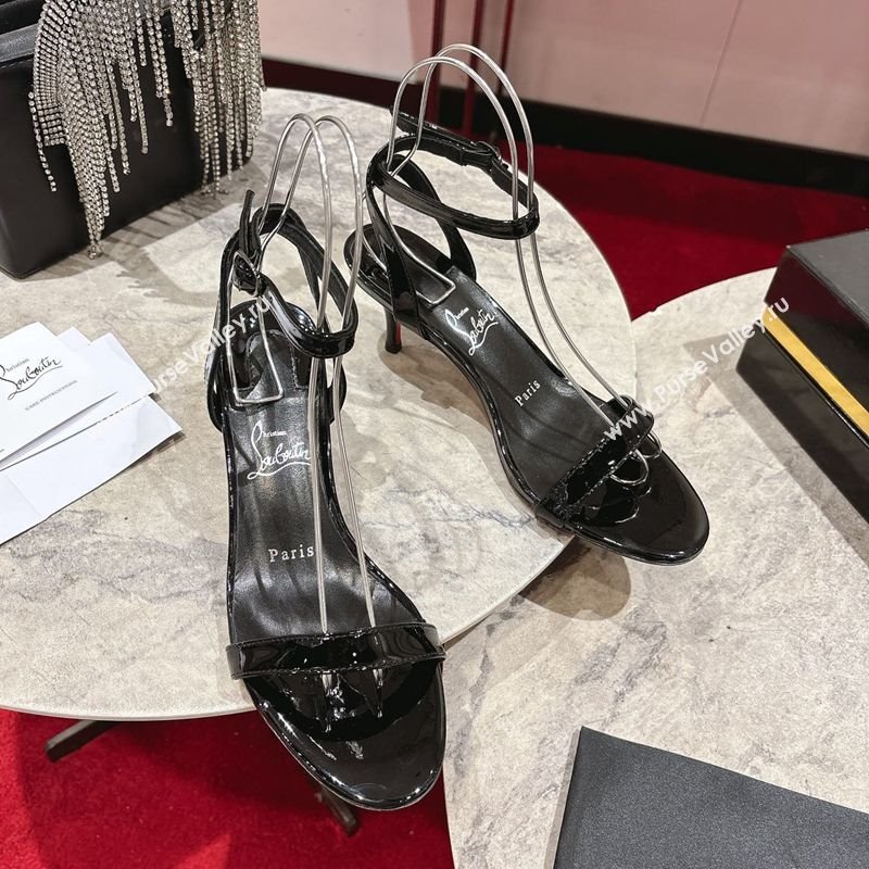 Christian Louboutin Loubigirl Heel Sandals 6.5cm in Patent Leather Black 2025 (MD-250827064)