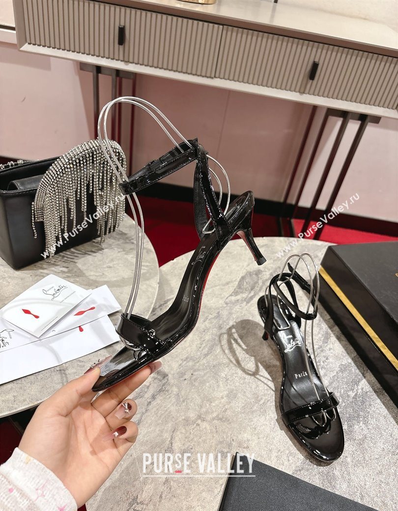 Christian Louboutin Loubigirl Heel Sandals 6.5cm in Patent Leather Black 2025 (MD-250827064)