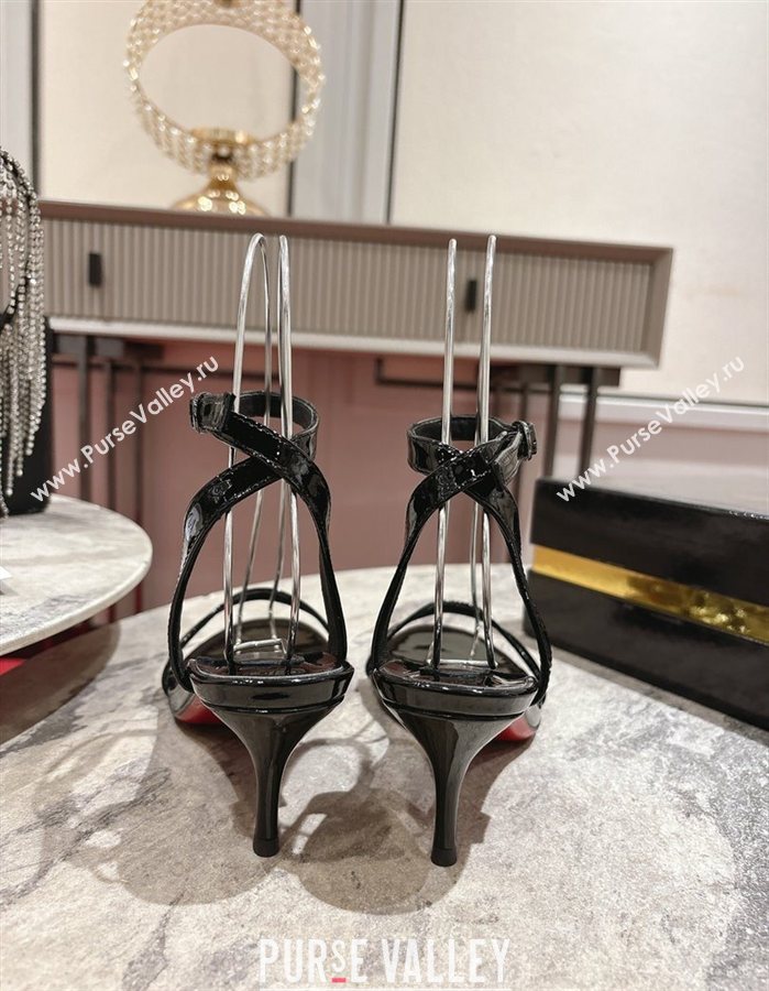 Christian Louboutin Loubigirl Heel Sandals 6.5cm in Patent Leather Black 2025 (MD-250827064)