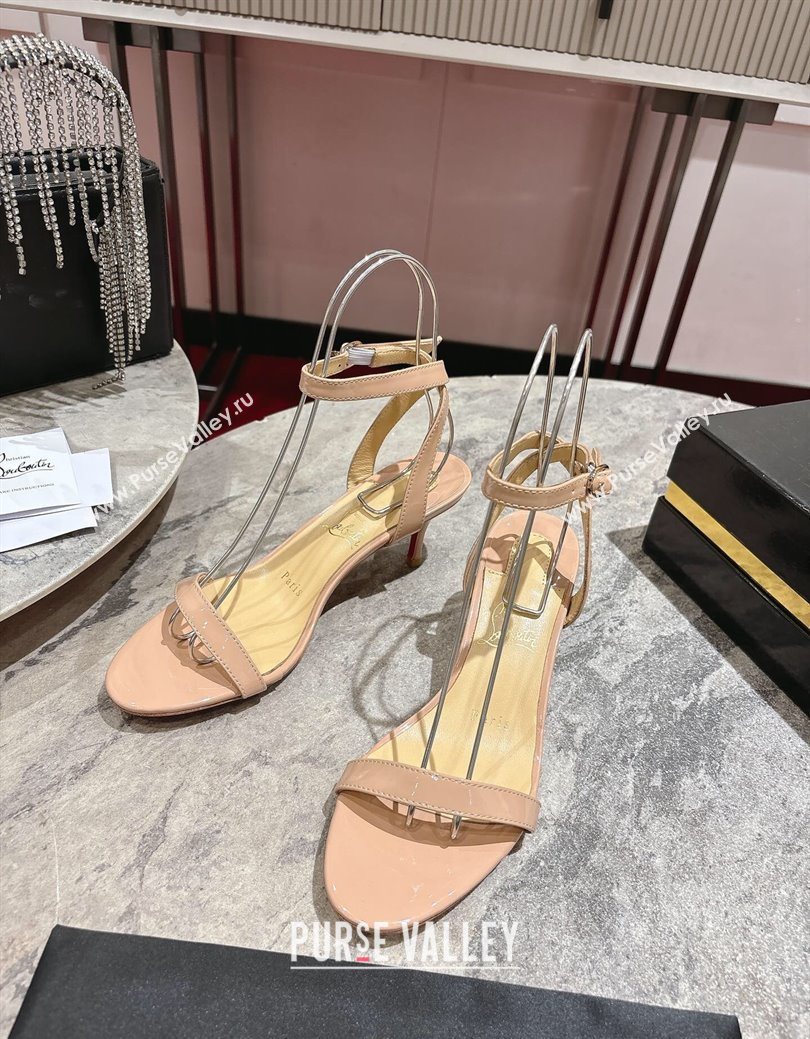 Christian Louboutin Loubigirl Heel Sandals 6.5cm in Patent Leather Nude 2025 (MD-250827065)