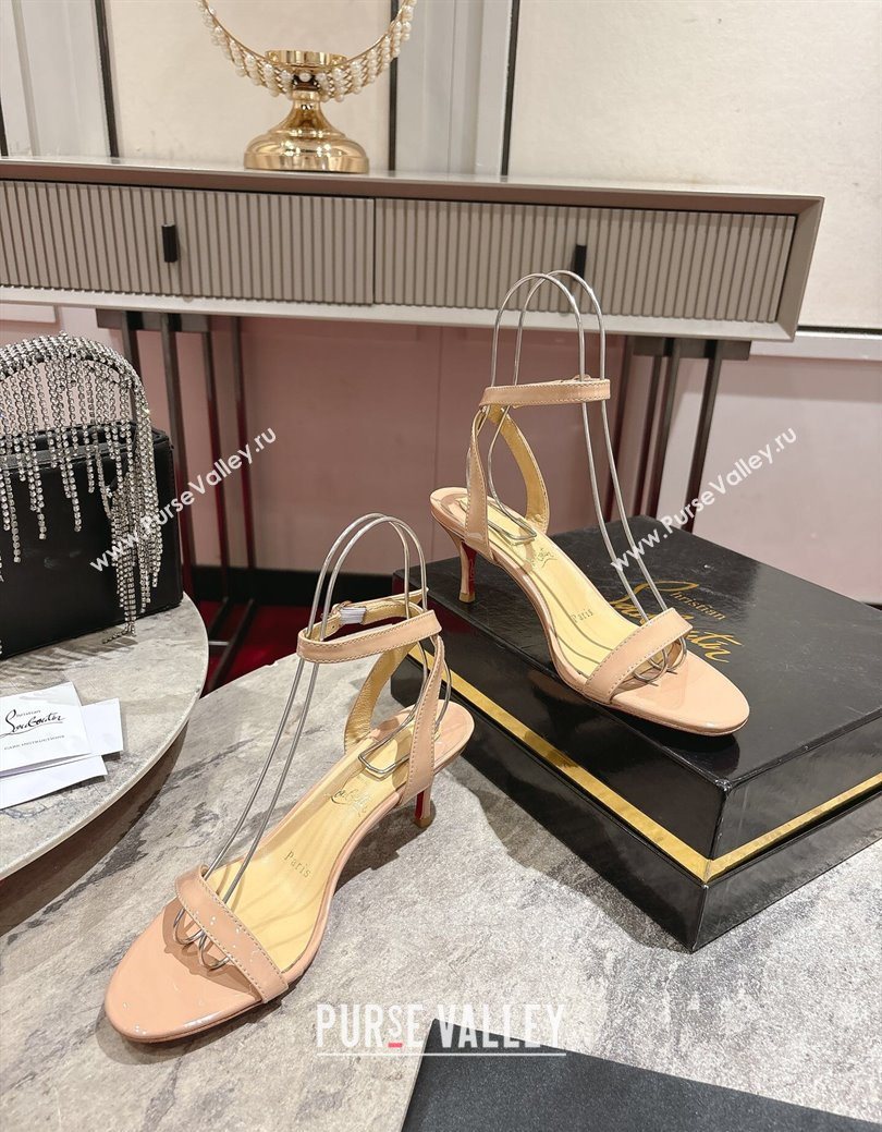 Christian Louboutin Loubigirl Heel Sandals 6.5cm in Patent Leather Nude 2025 (MD-250827065)