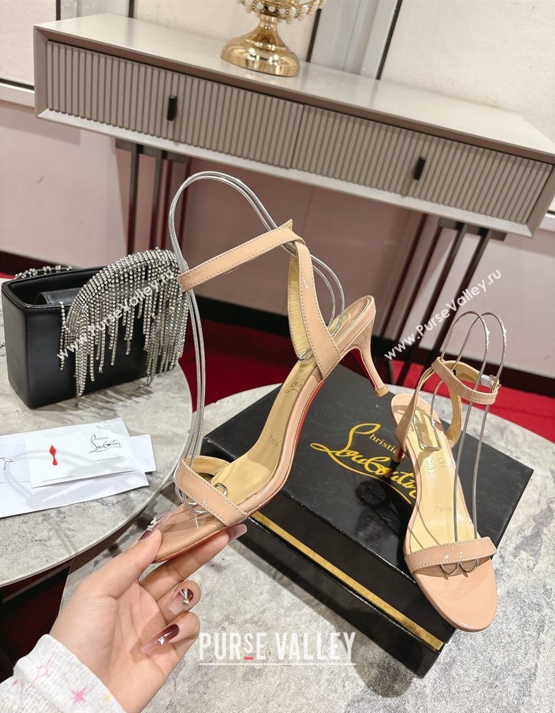 Christian Louboutin Loubigirl Heel Sandals 6.5cm in Patent Leather Nude 2025 (MD-250827065)