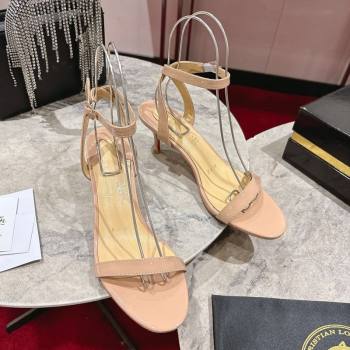 Christian Louboutin Loubigirl Heel Sandals 6.5cm in Patent Leather Nude 2025 (MD-250827065)