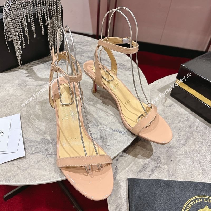 Christian Louboutin Loubigirl Heel Sandals 6.5cm in Patent Leather Nude 2025 (MD-250827065)