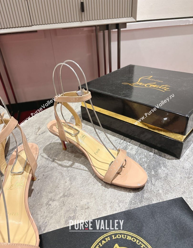 Christian Louboutin Loubigirl Heel Sandals 6.5cm in Patent Leather Nude 2025 (MD-250827065)
