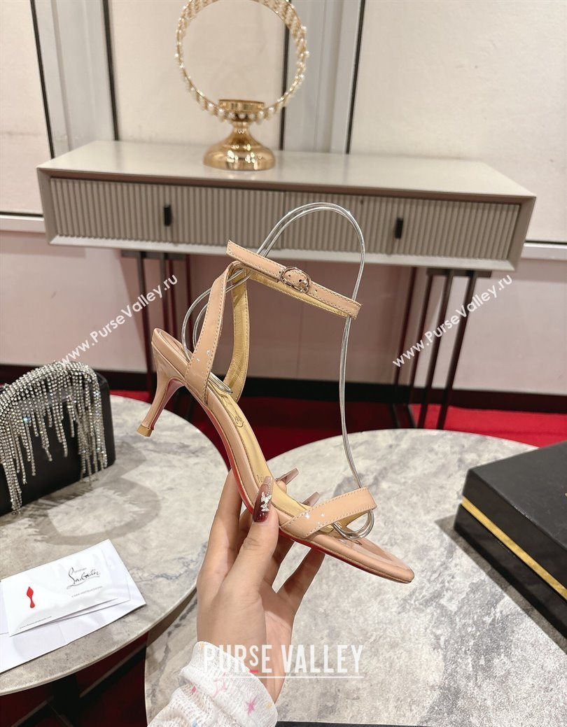 Christian Louboutin Loubigirl Heel Sandals 6.5cm in Patent Leather Nude 2025 (MD-250827065)