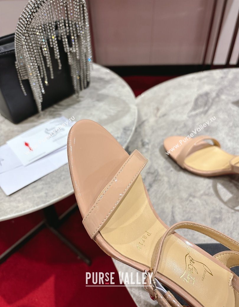 Christian Louboutin Loubigirl Heel Sandals 6.5cm in Patent Leather Nude 2025 (MD-250827065)