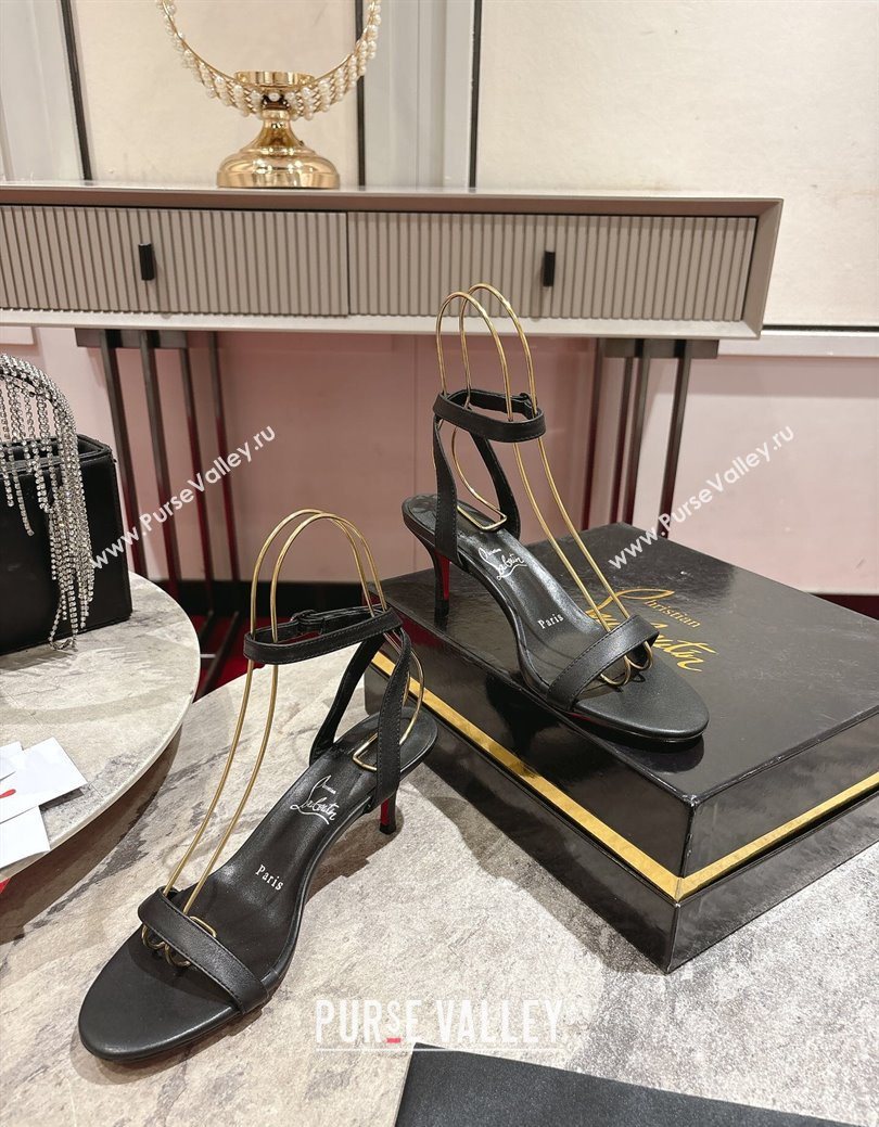 Christian Louboutin Loubigirl Heel Sandals 6.5cm in Calf Leather Black 2025 (MD-250827062)