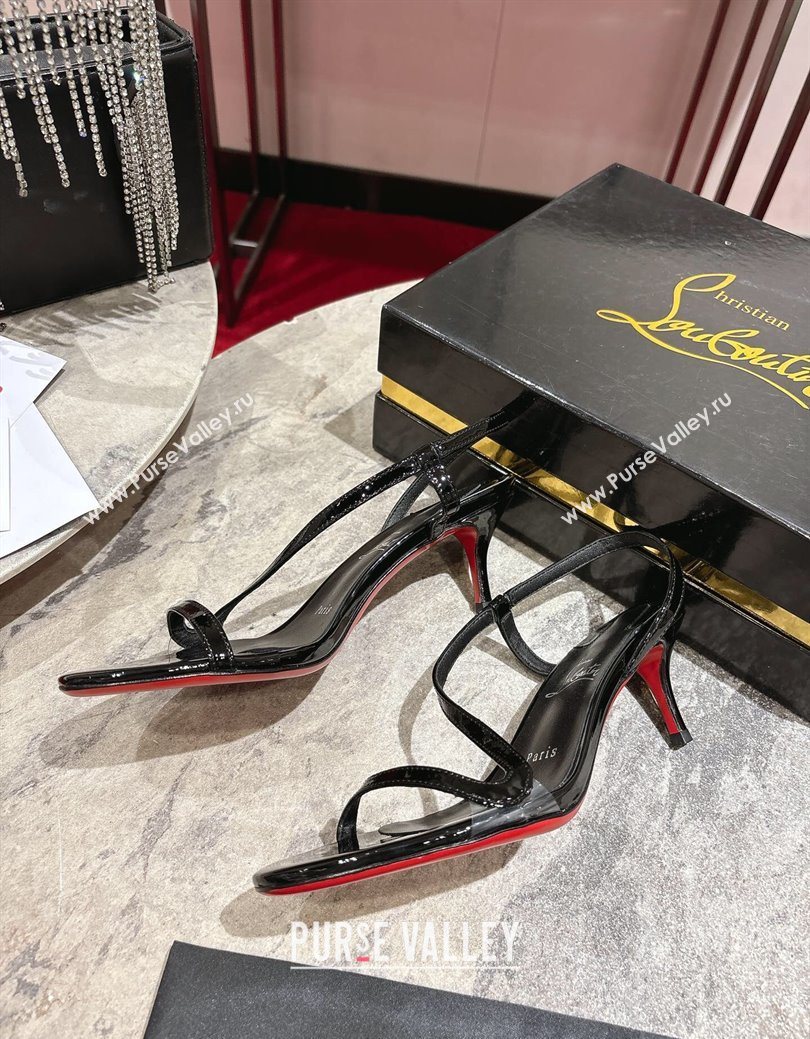 Christian Louboutin Rosalie Heel Sandals 6.5cm in Patent Leather Black 2025 (MD-250827058)