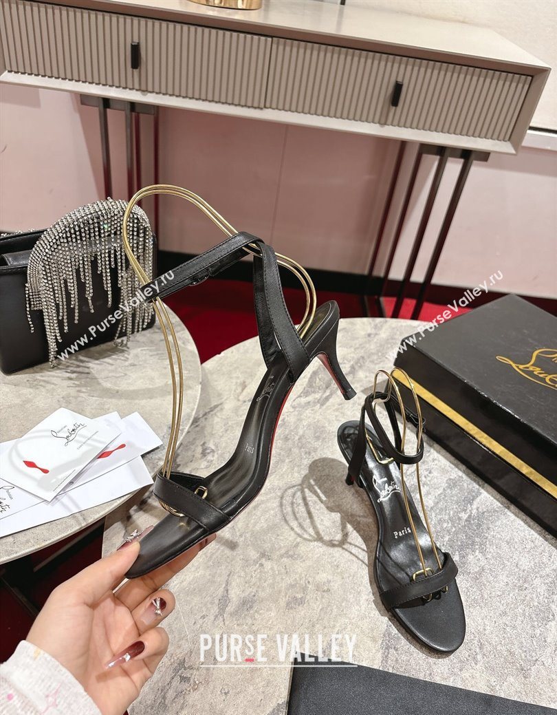 Christian Louboutin Loubigirl Heel Sandals 6.5cm in Calf Leather Black 2025 (MD-250827062)