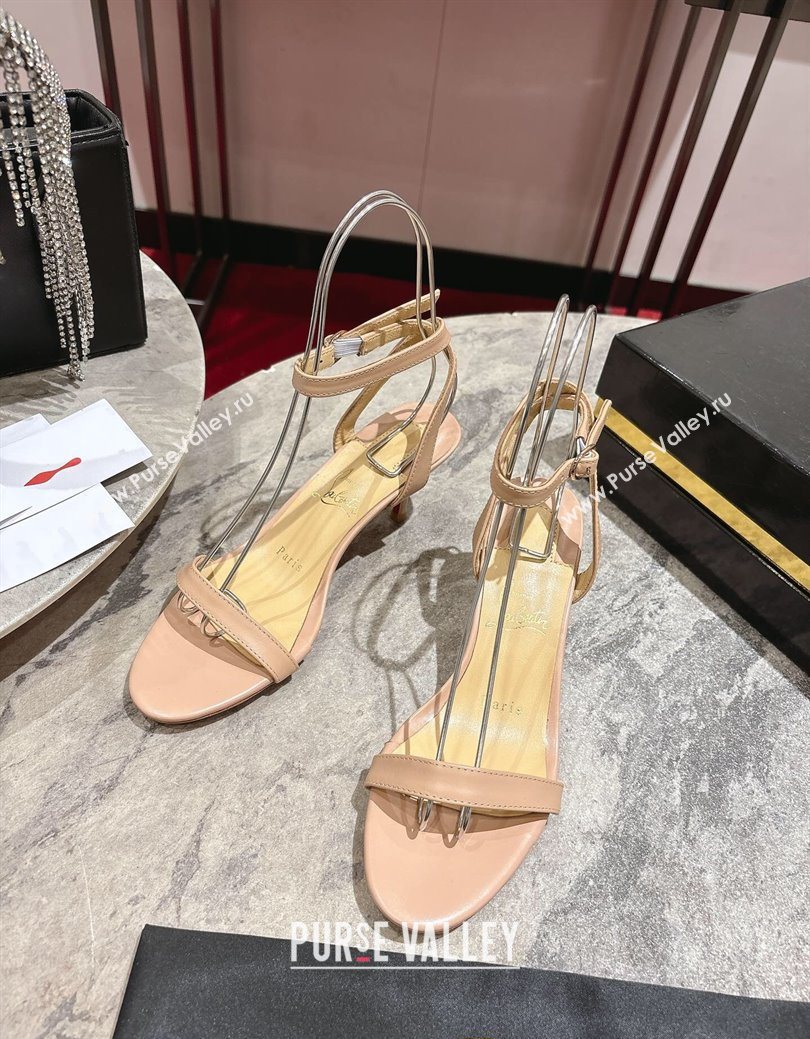 Christian Louboutin Loubigirl Heel Sandals 6.5cm in Calf Leather Nude 2025 (MD-250827063)