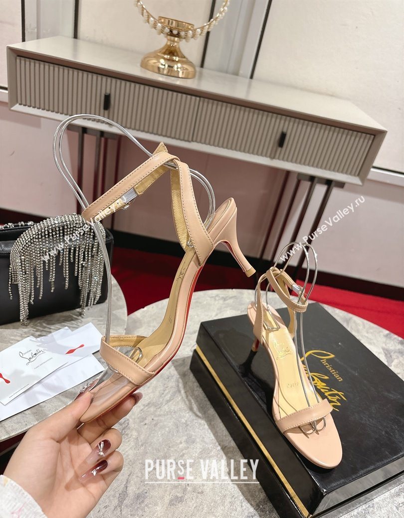 Christian Louboutin Loubigirl Heel Sandals 6.5cm in Calf Leather Nude 2025 (MD-250827063)