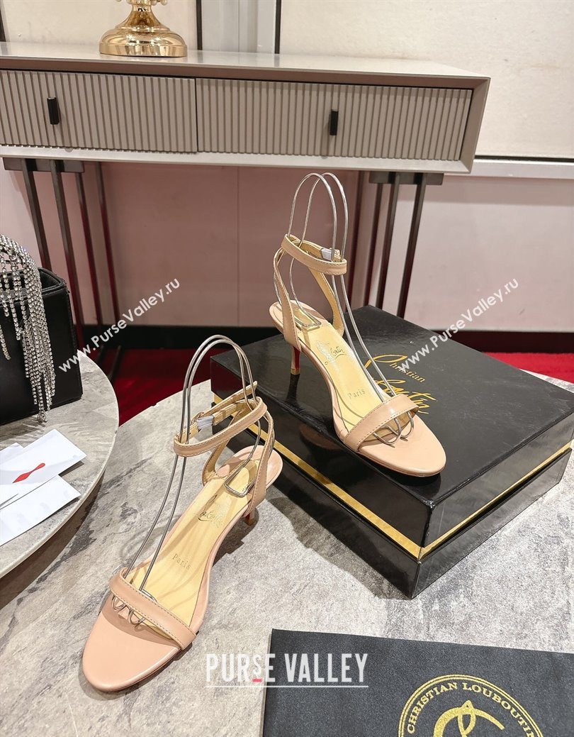 Christian Louboutin Loubigirl Heel Sandals 6.5cm in Calf Leather Nude 2025 (MD-250827063)