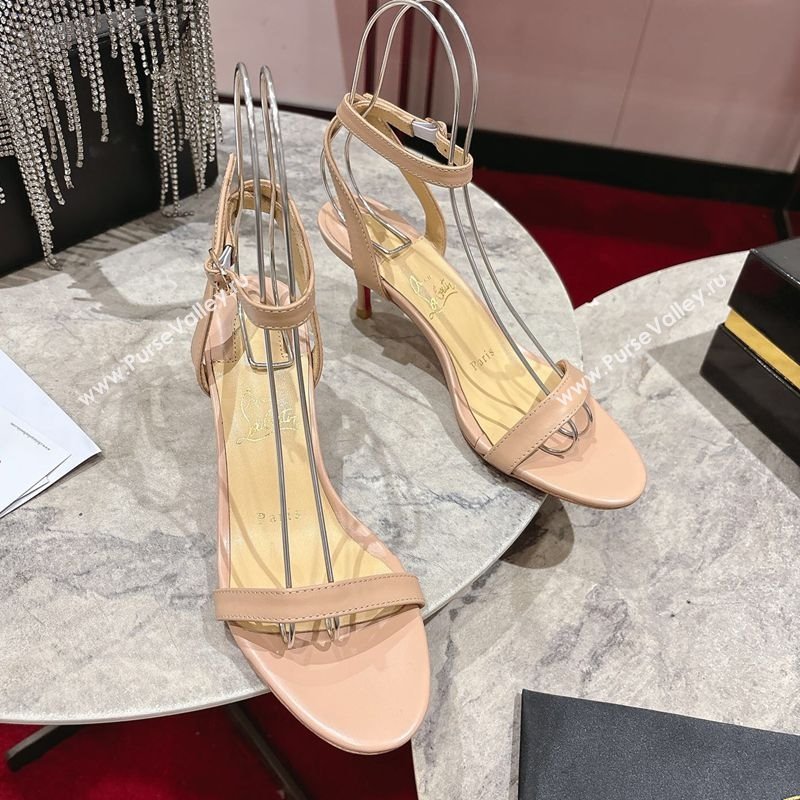 Christian Louboutin Loubigirl Heel Sandals 6.5cm in Calf Leather Nude 2025 (MD-250827063)