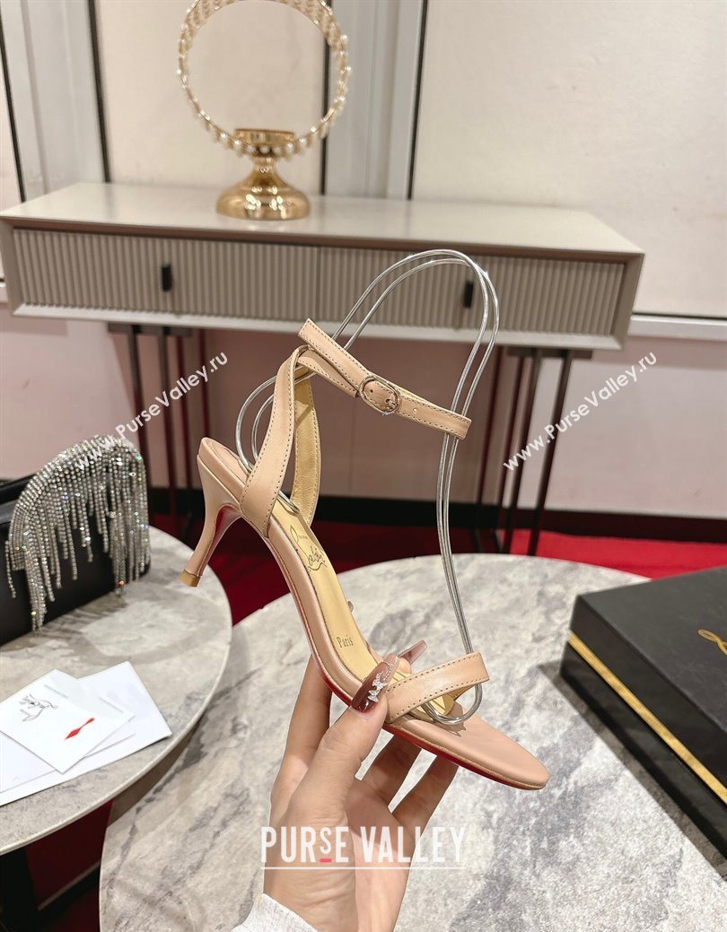 Christian Louboutin Loubigirl Heel Sandals 6.5cm in Calf Leather Nude 2025 (MD-250827063)