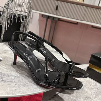 Christian Louboutin Rosalie Heel Sandals 6.5cm in Patent Leather Black 2025 (MD-250827058)
