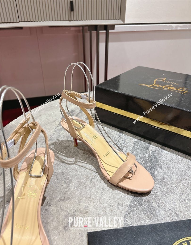 Christian Louboutin Loubigirl Heel Sandals 6.5cm in Calf Leather Nude 2025 (MD-250827063)