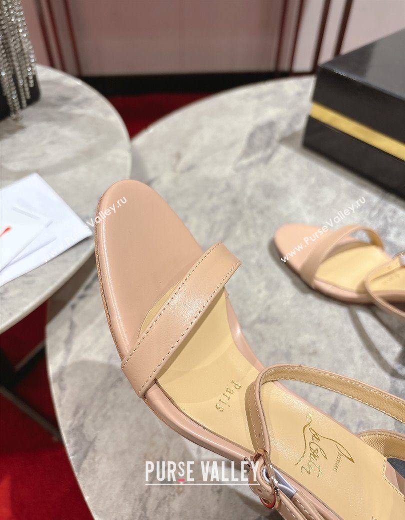 Christian Louboutin Loubigirl Heel Sandals 6.5cm in Calf Leather Nude 2025 (MD-250827063)
