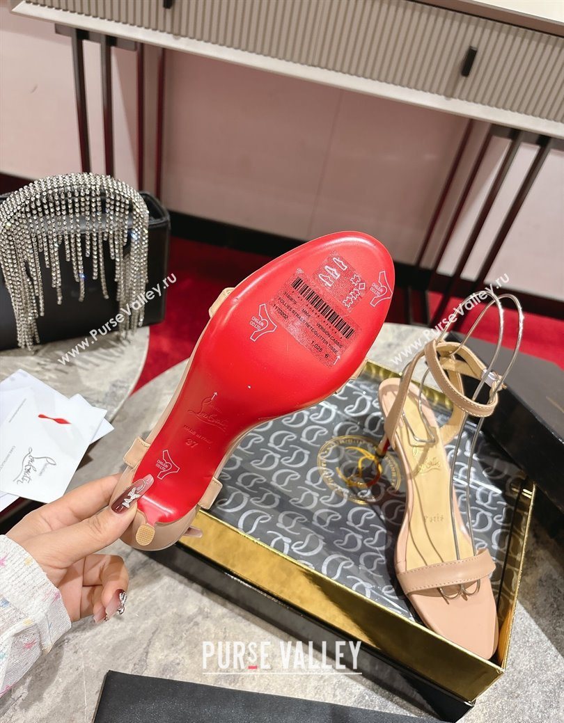 Christian Louboutin Loubigirl Heel Sandals 6.5cm in Calf Leather Nude 2025 (MD-250827063)