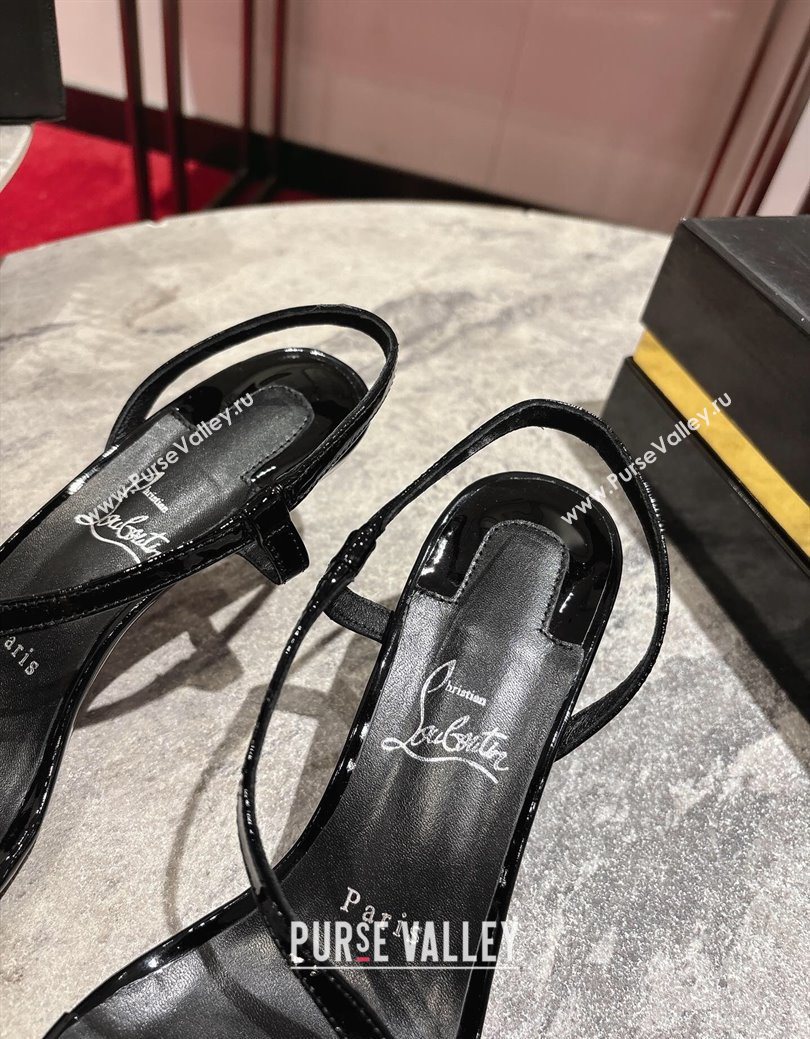 Christian Louboutin Rosalie Heel Sandals 6.5cm in Patent Leather Black 2025 (MD-250827058)