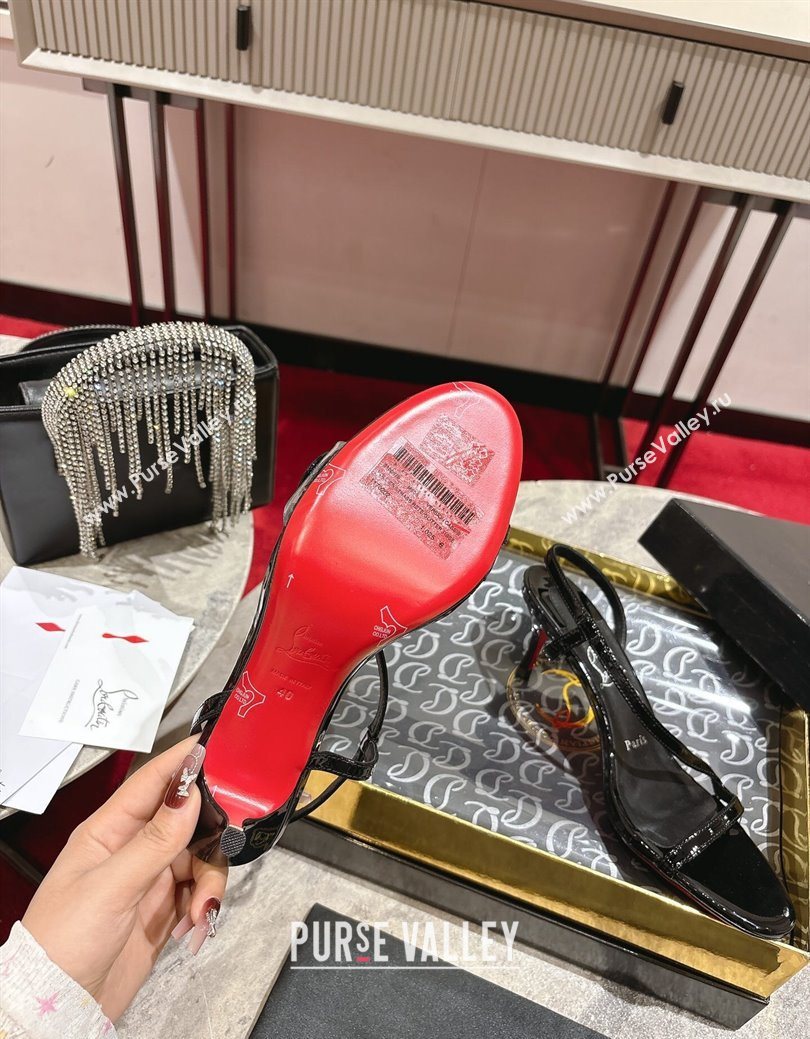 Christian Louboutin Rosalie Heel Sandals 6.5cm in Patent Leather Black 2025 (MD-250827058)