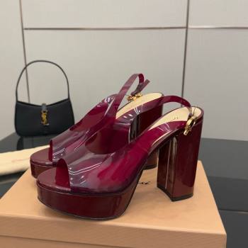 Gianvito Rossi PVC Platform Sandals 11.5cm Burgundy 2025 0827 (SYT-250827043)