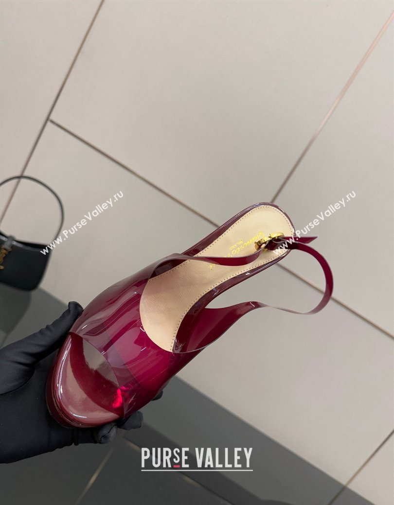Gianvito Rossi PVC Platform Sandals 11.5cm Burgundy 2025 0827 (SYT-250827043)