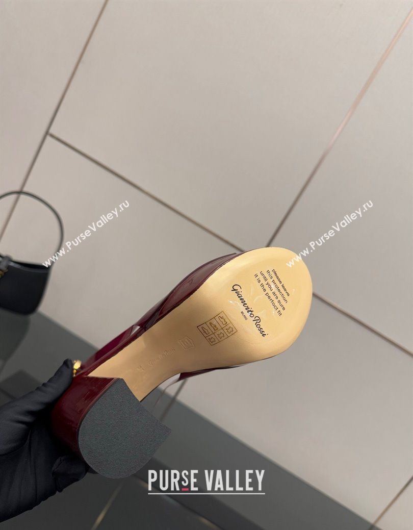 Gianvito Rossi PVC Platform Sandals 11.5cm Burgundy 2025 0827 (SYT-250827043)
