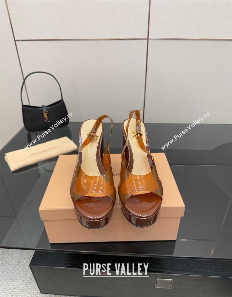 Gianvito Rossi PVC Platform Sandals 11.5cm Brown 2025 0827 (SYT-250827044)