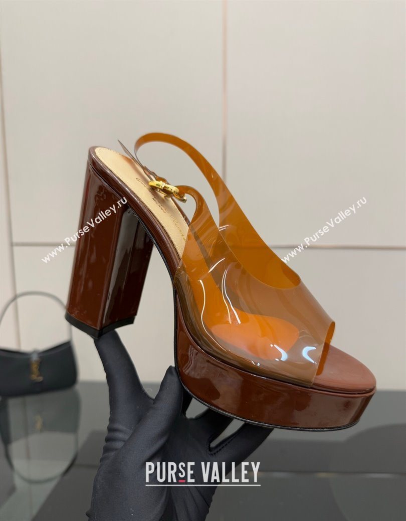 Gianvito Rossi PVC Platform Sandals 11.5cm Brown 2025 0827 (SYT-250827044)