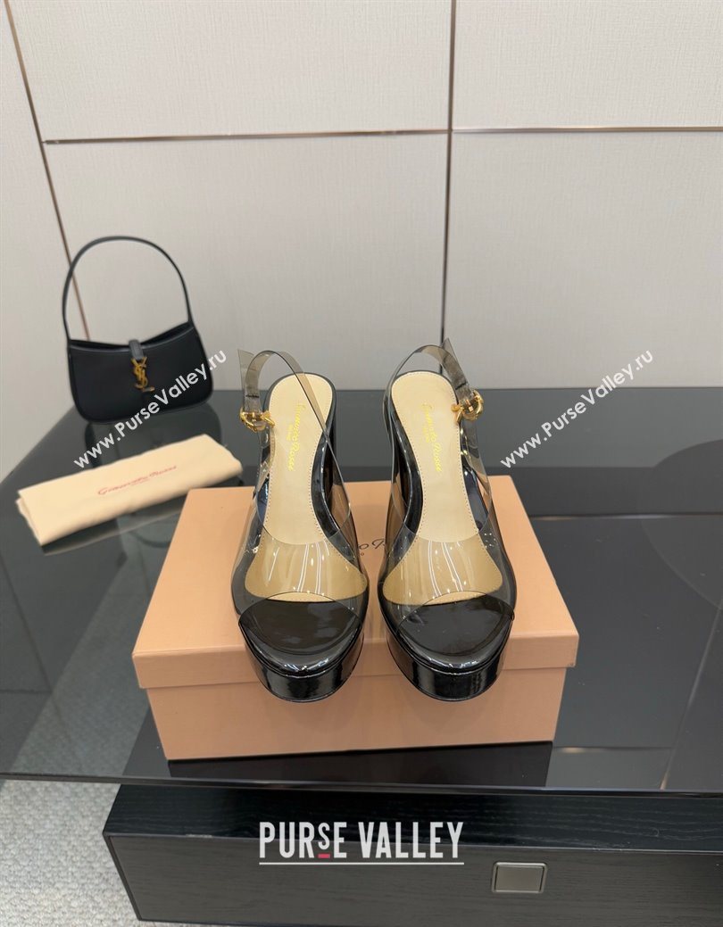 Gianvito Rossi PVC Platform Sandals 11.5cm Black 2025 0827 (SYT-250827045)