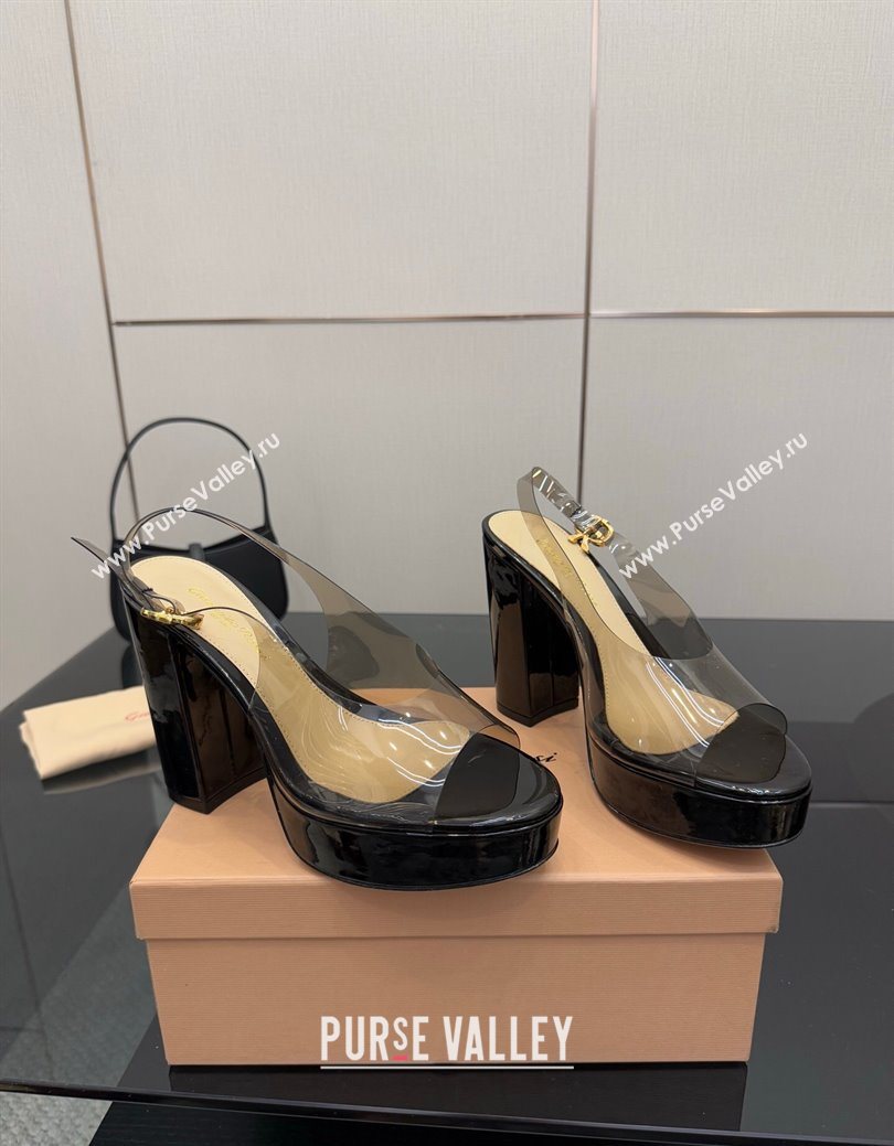 Gianvito Rossi PVC Platform Sandals 11.5cm Black 2025 0827 (SYT-250827045)