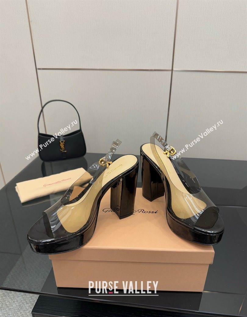 Gianvito Rossi PVC Platform Sandals 11.5cm Black 2025 0827 (SYT-250827045)