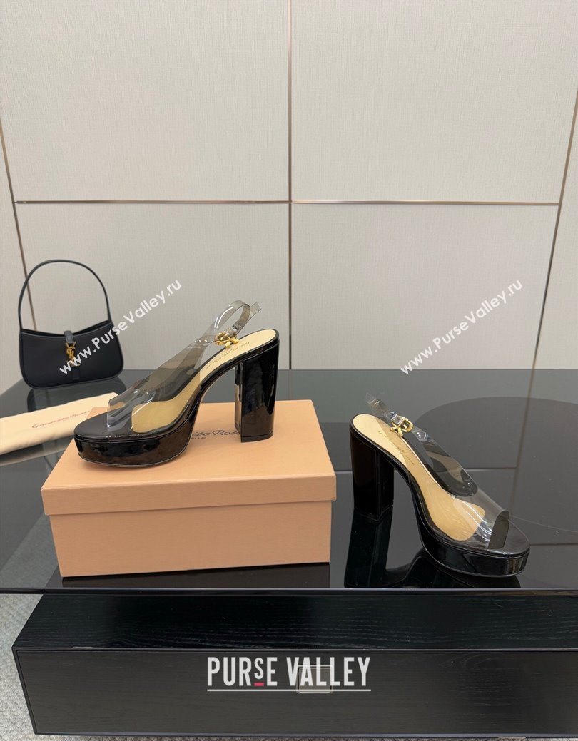 Gianvito Rossi PVC Platform Sandals 11.5cm Black 2025 0827 (SYT-250827045)