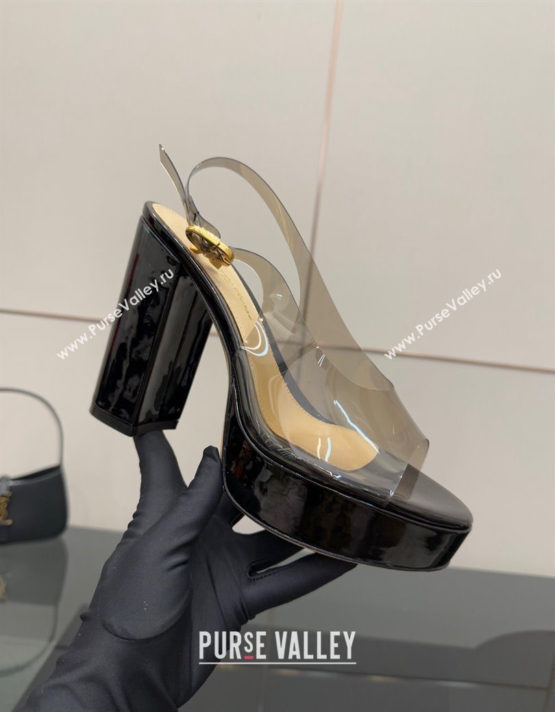 Gianvito Rossi PVC Platform Sandals 11.5cm Black 2025 0827 (SYT-250827045)